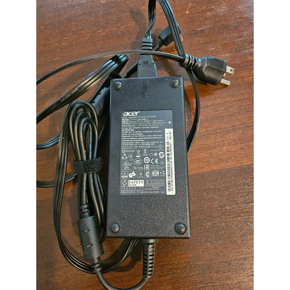 Acer Power Adapter Laptop OS Black ADP-180MB K 19.5V 9.23A 180W Charger